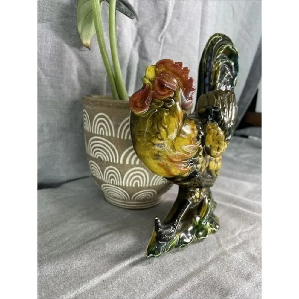 Vintage Wall‎ Hanging Ceramic Rooster Plaque